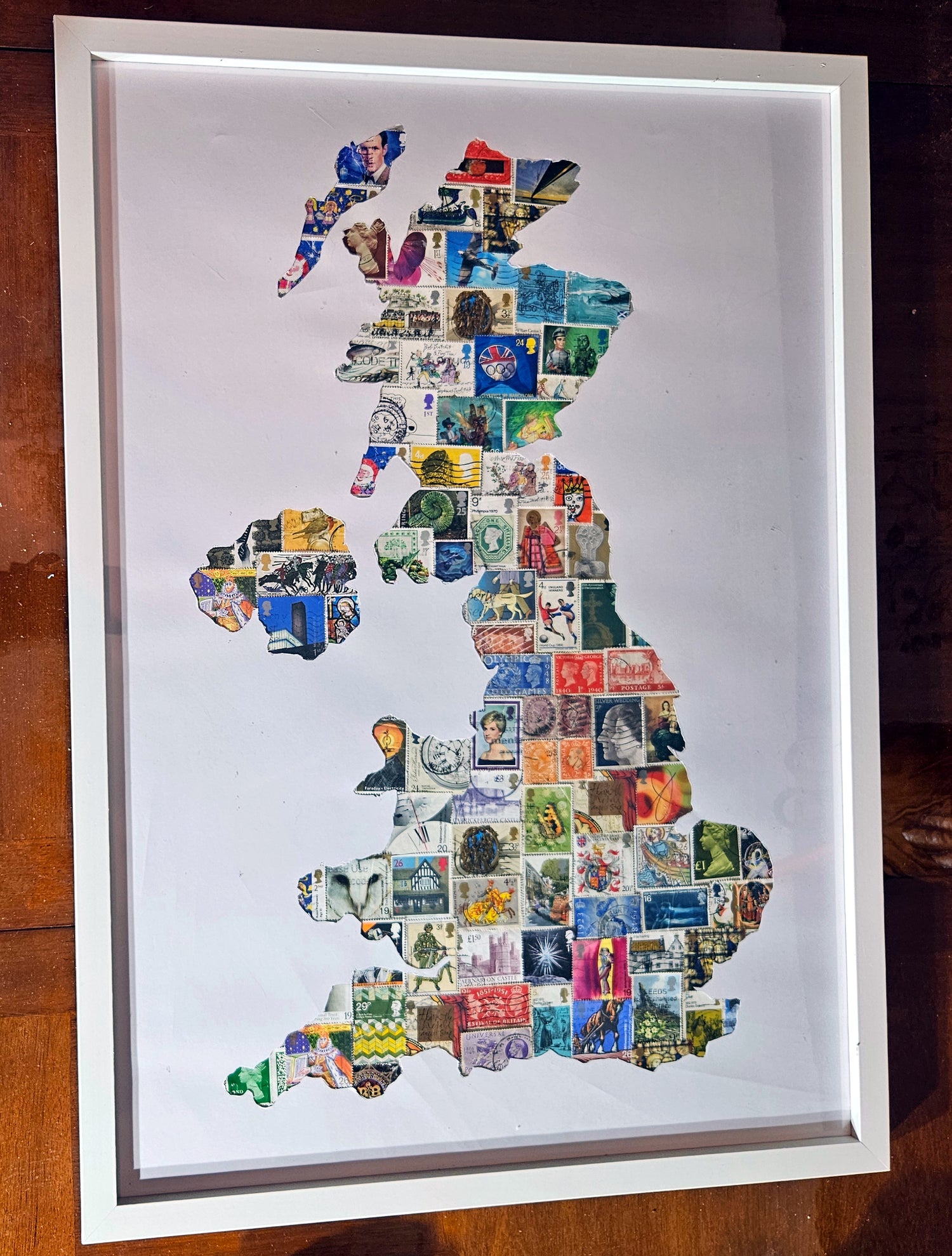 Great Britain stamps collage frame