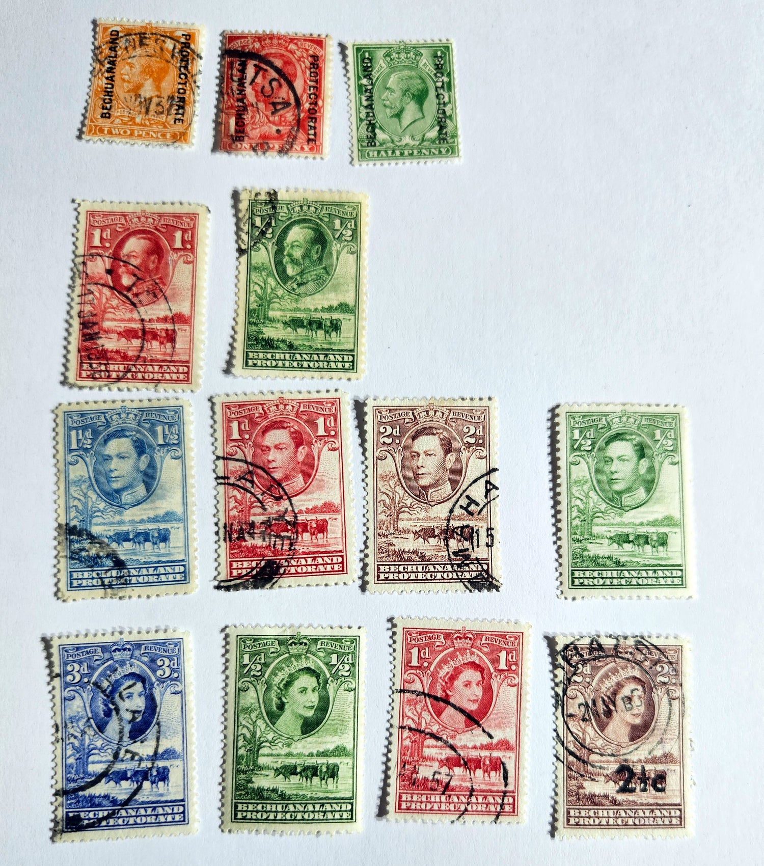 British Commonwealth vintage Bechuanaland stamps
