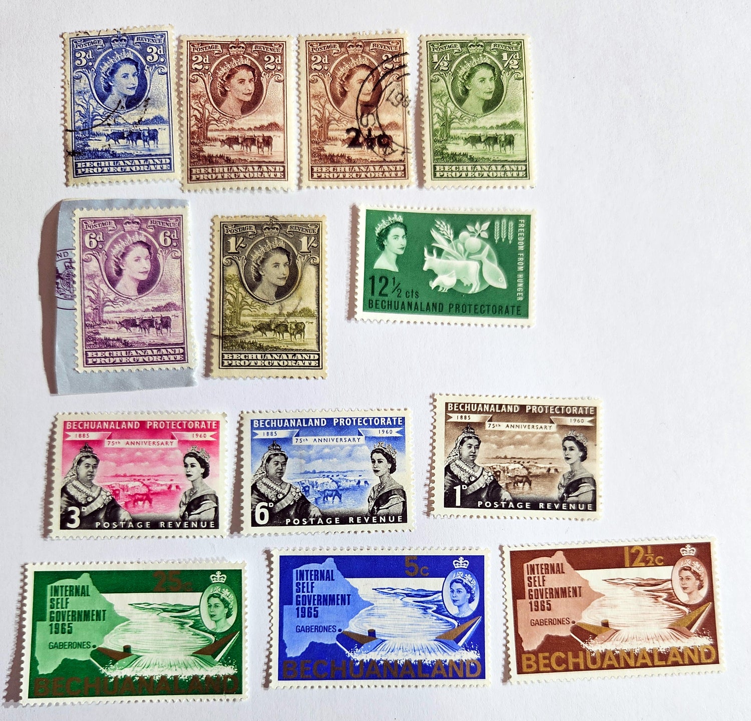 British Commonwealth vintage Bechuanaland stamps