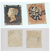 QV penny black and red