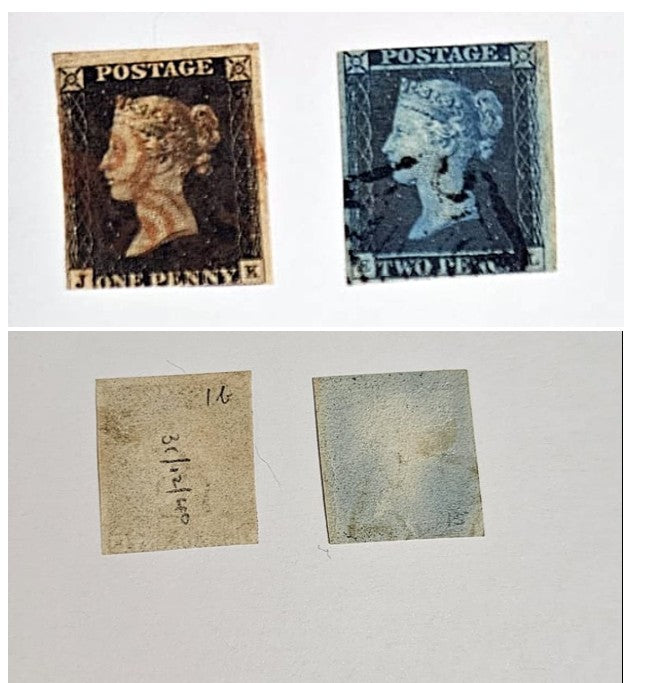 Authentic 1840 Penny Black original British postage stamp archive by StampArtefact.