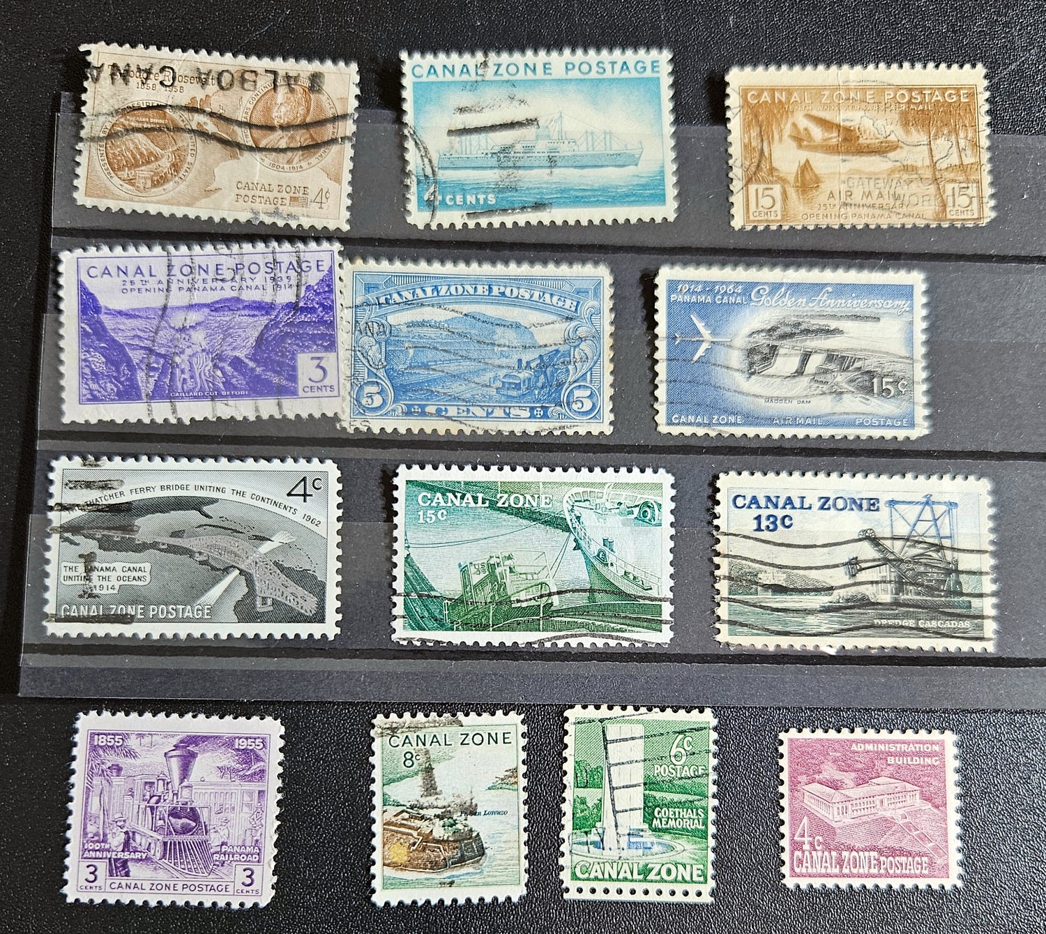 Vintage Canal zone stamps