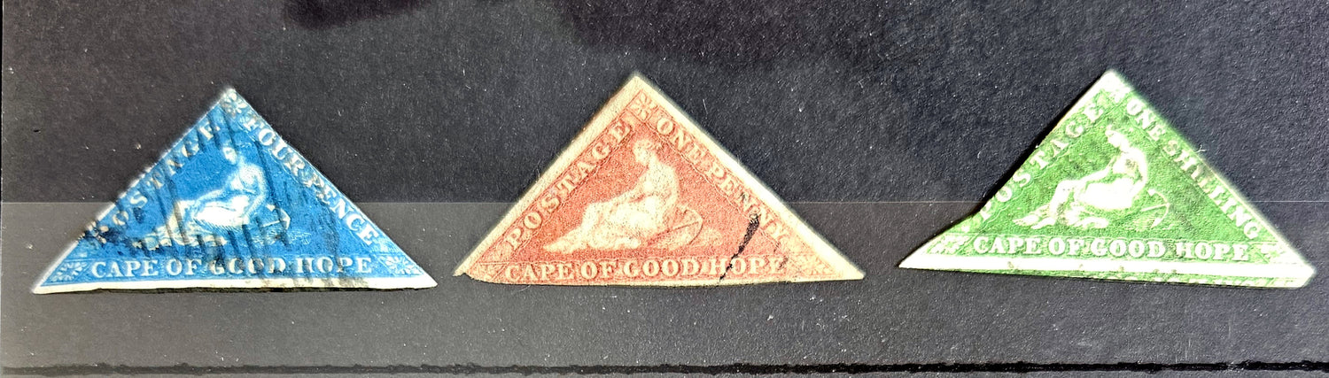 The classic Cape of Good Hope Triangle stamps from Victorian times