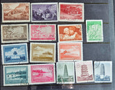 A collection of vintage Chinese postage stamps 