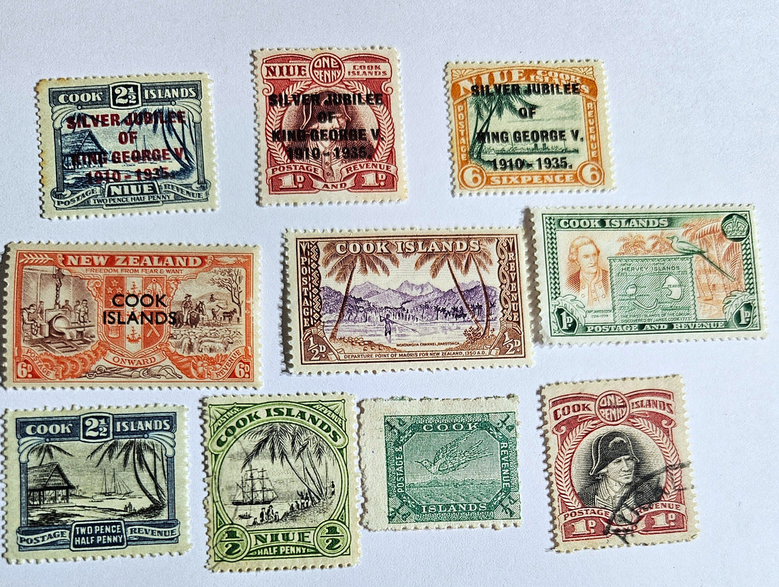 Vintage cook islands stamps