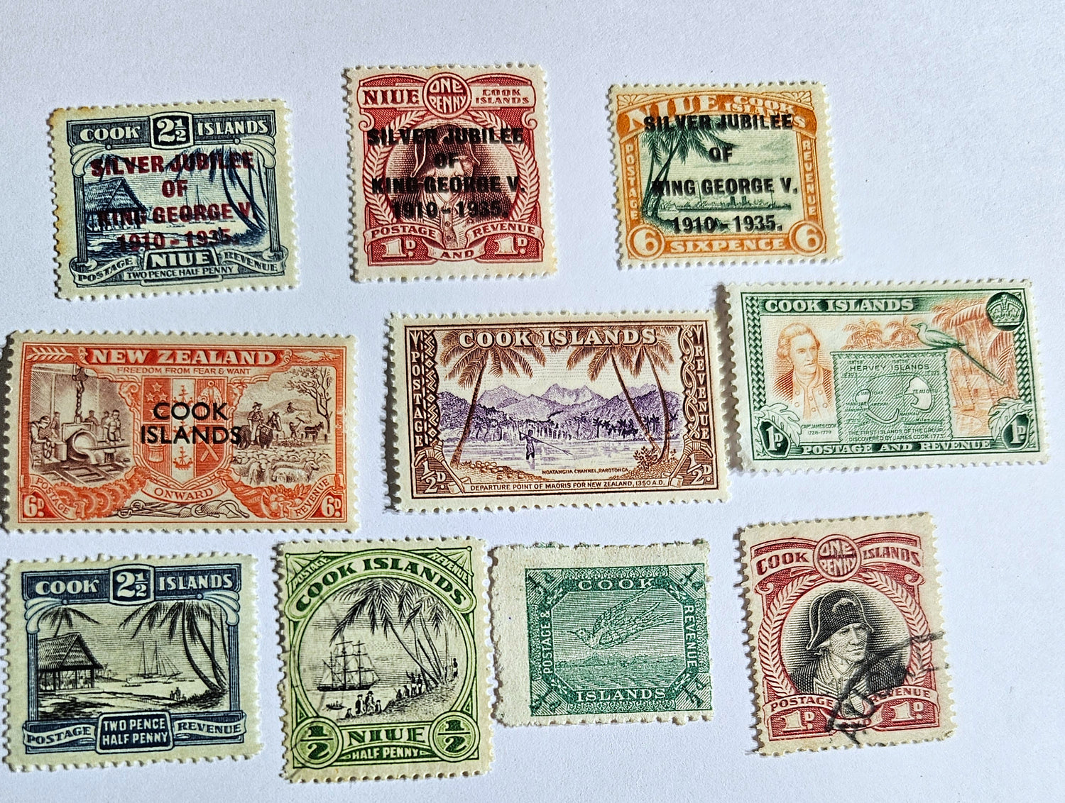 Vintage cook islands stamps