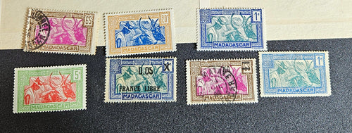 French Madagascar vintage stamps