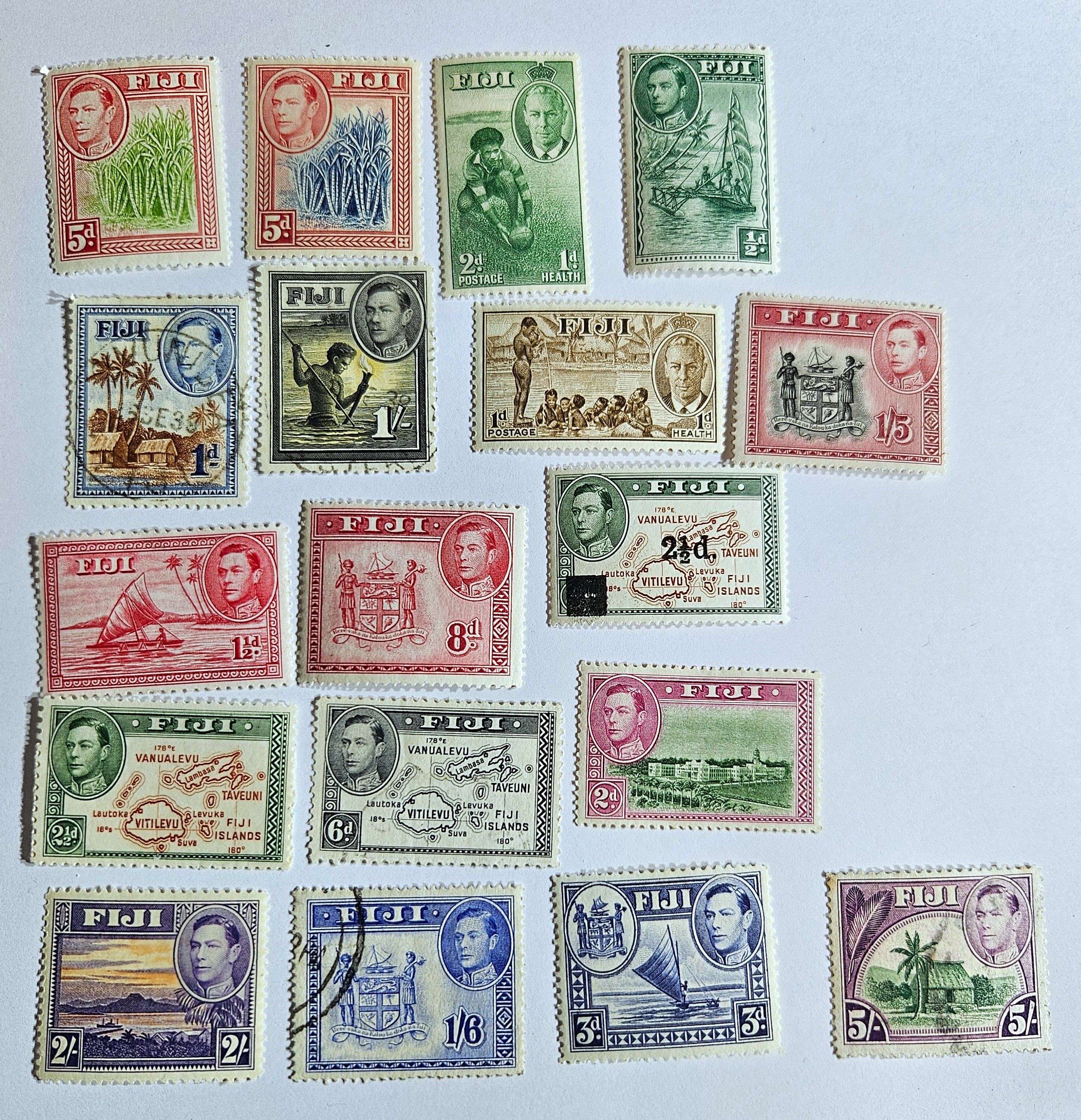 British Commonwealth vintage Fiji stamps
