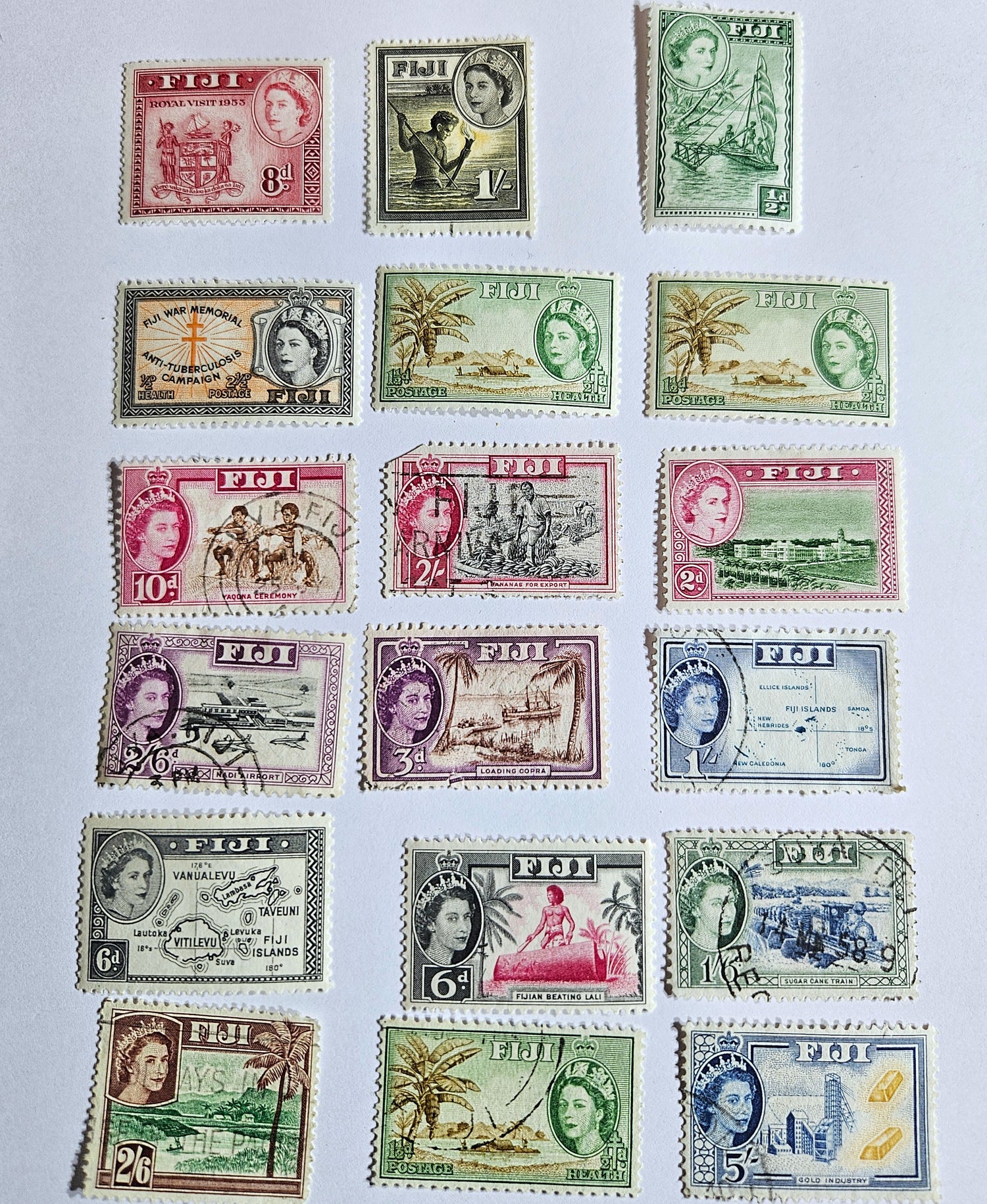 British Commonwealth vintage Fiji stamps