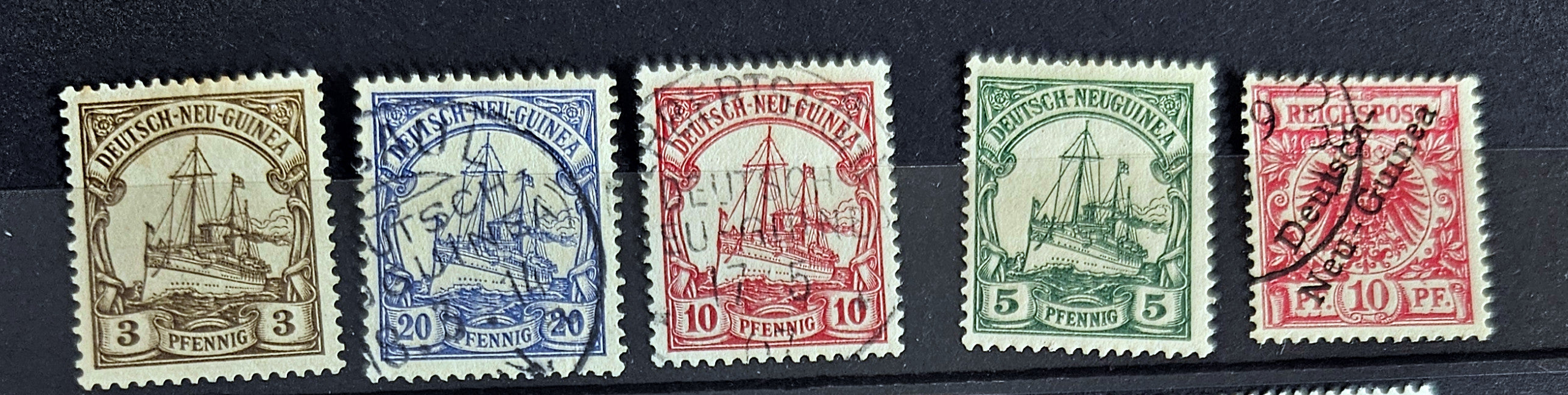 German colonial history with our collection of vintage stamps covering various colonies. 