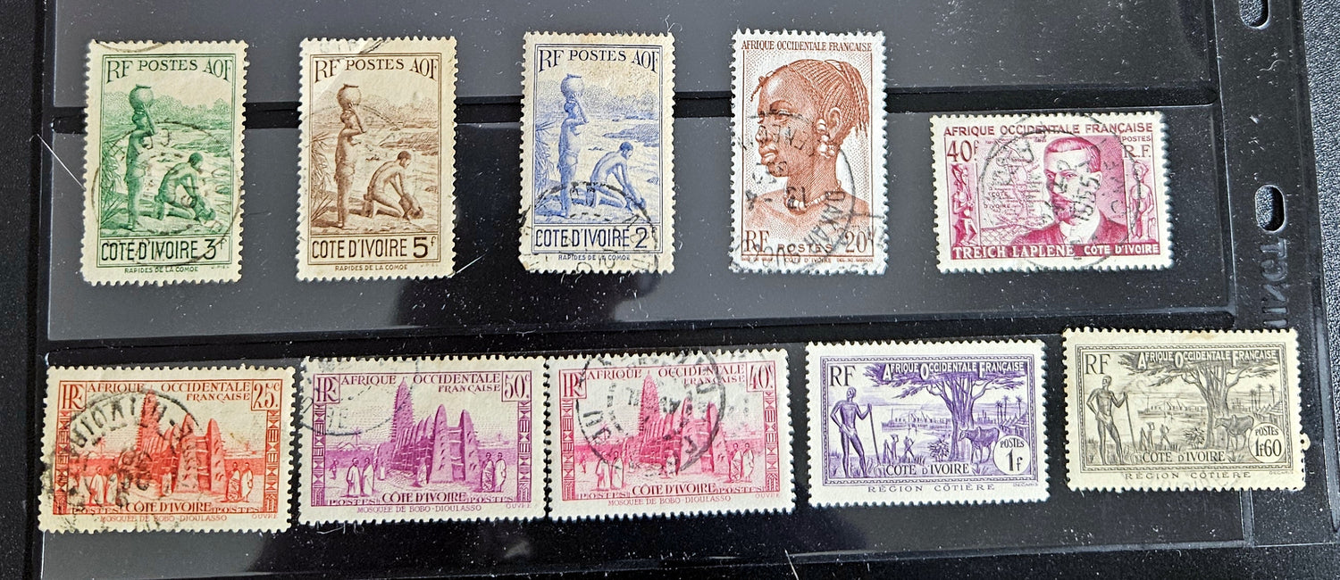 Vintage French colonies stamps