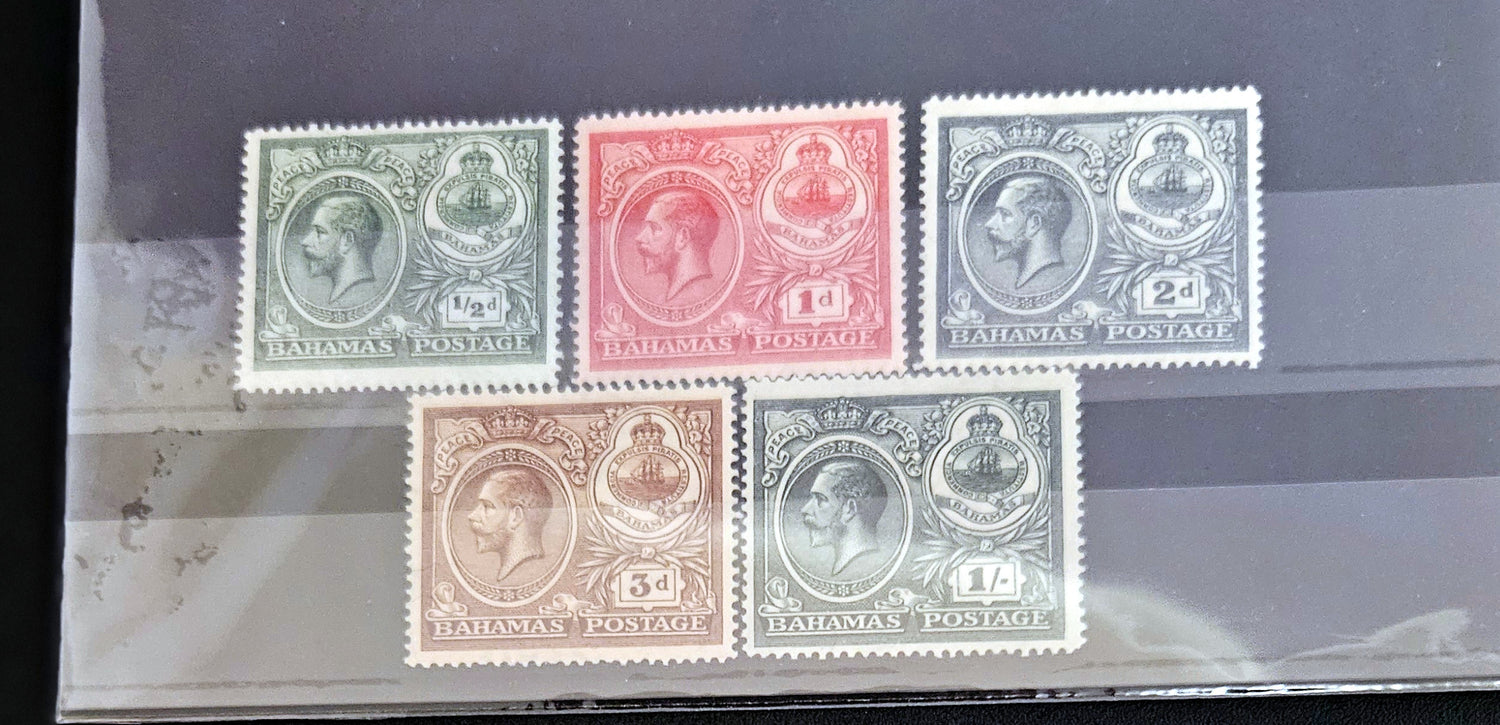Vintage Bahamas stamps King George V
