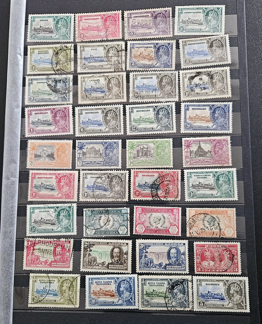 King George V Silver Jubilee 1935 Omnibus stamps