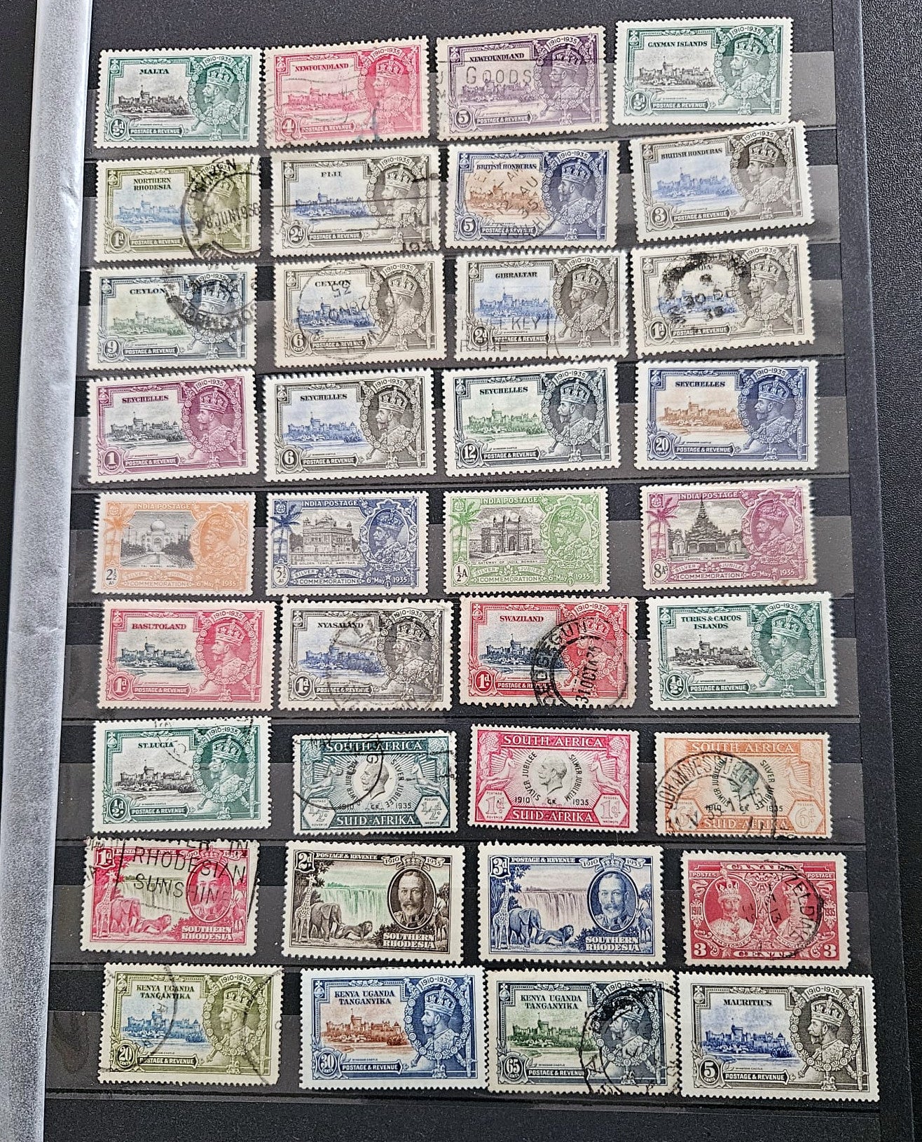King George V Silver Jubilee 1935 Omnibus stamps