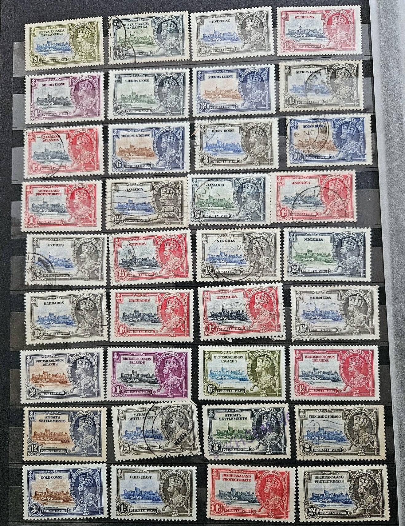 King George V Silver Jubilee 1935 Omnibus stamps