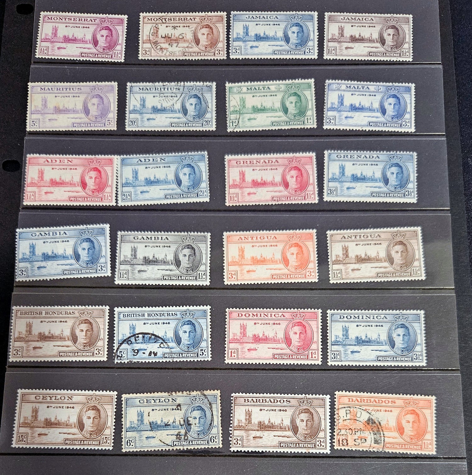 British commonwealth 1946 KG6 issues