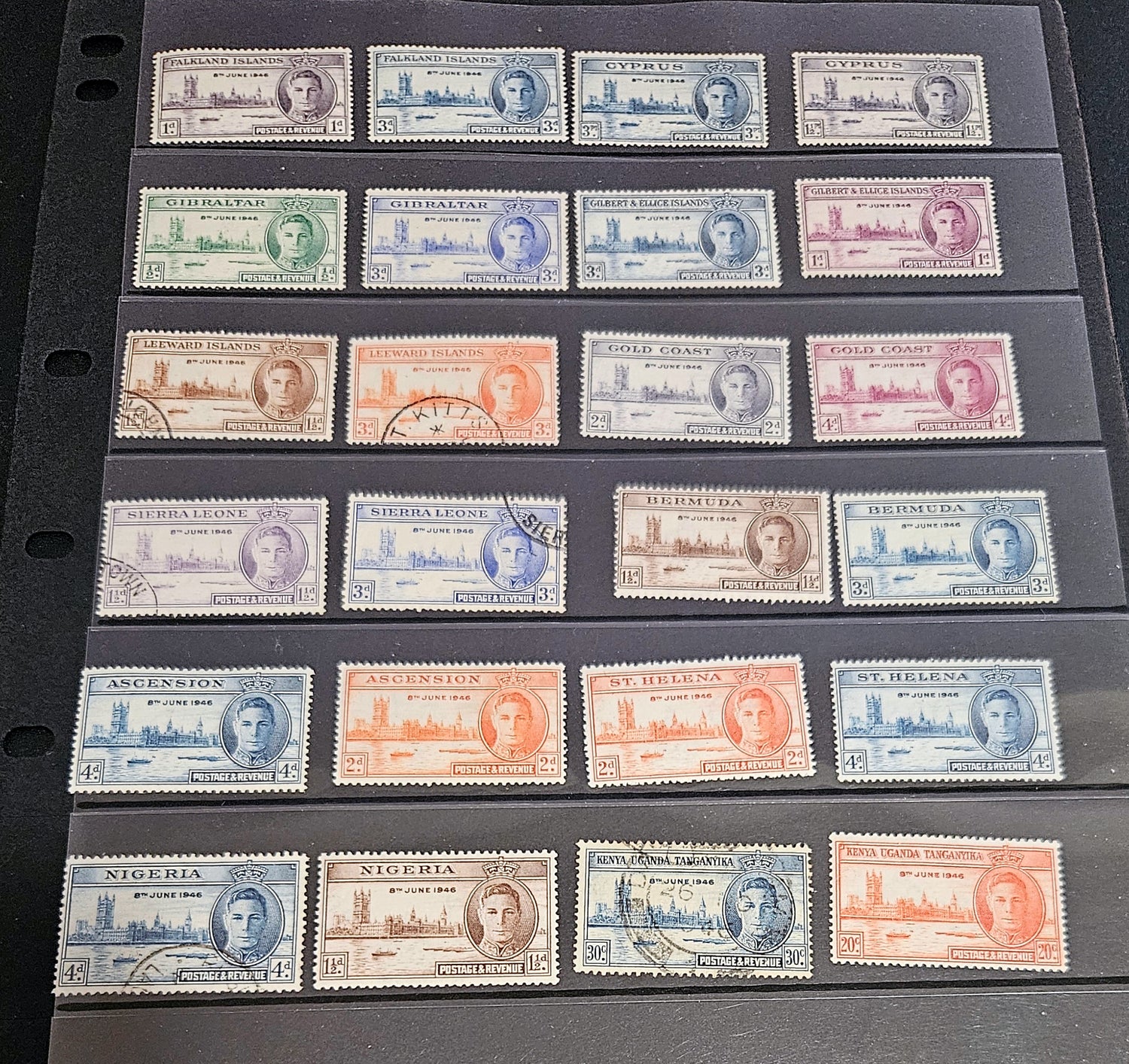 British commonwealth 1946 KG6 issues