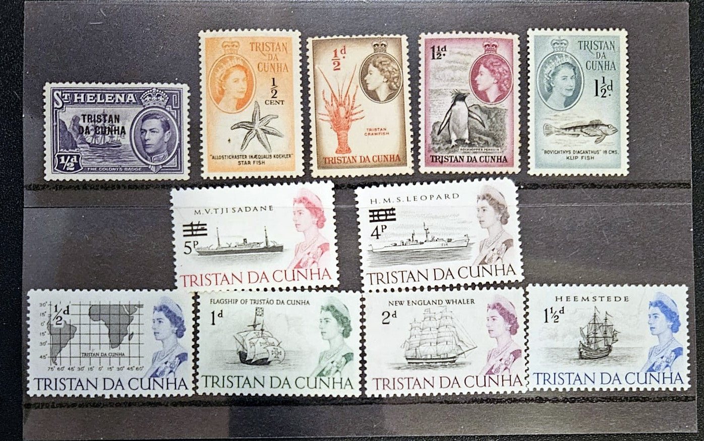 British Commonwealth vintage Tristan da Cunha stamps