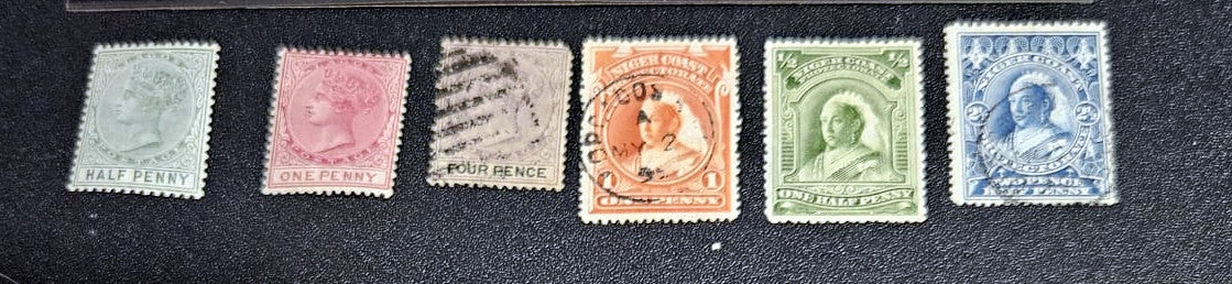 Vintage Nigeria - Niger Coast and Lagos stamps