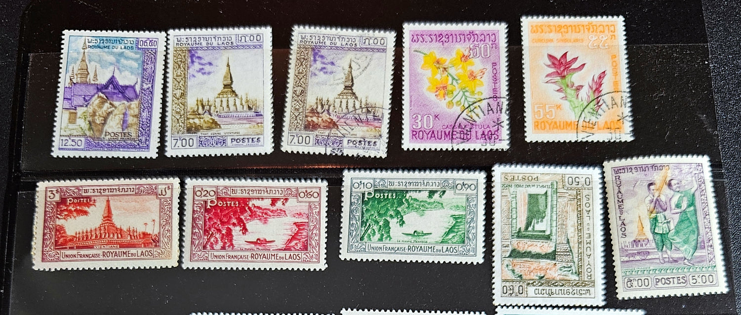 Vintage Laos stamps