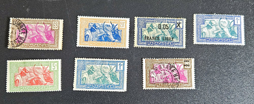 French Madagascar vintage stamps