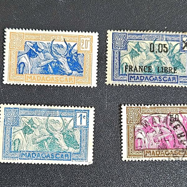 French Madagascar vintage stamps