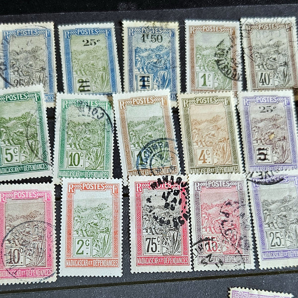 French Madagascar vintage stamps