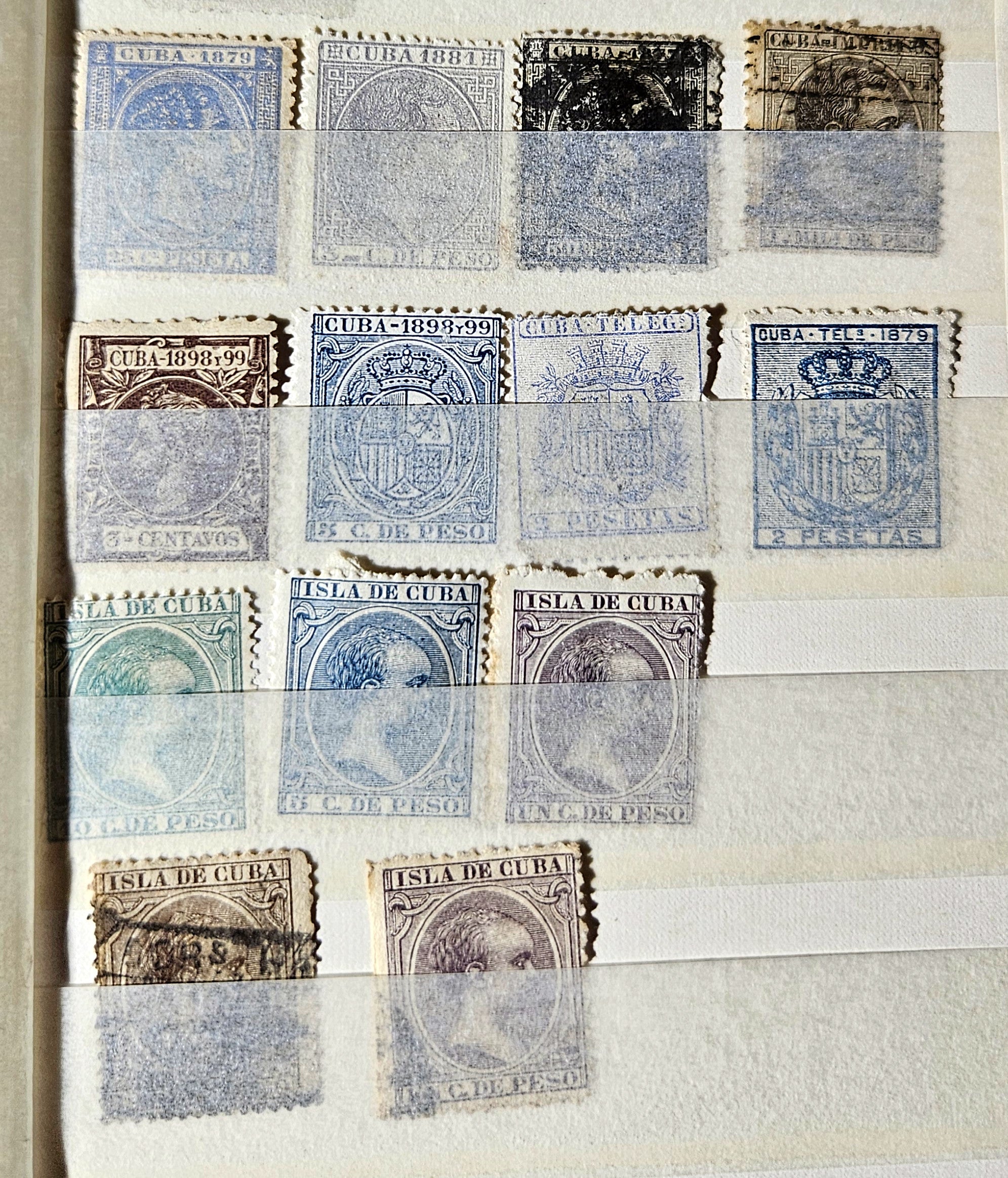 A collection of vintage stamps from countries of origin.