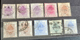 A collection of vintage postage stamps from the Orange Free State, featuring various denominations and cancellation marks, housed in a plastic sleeve.