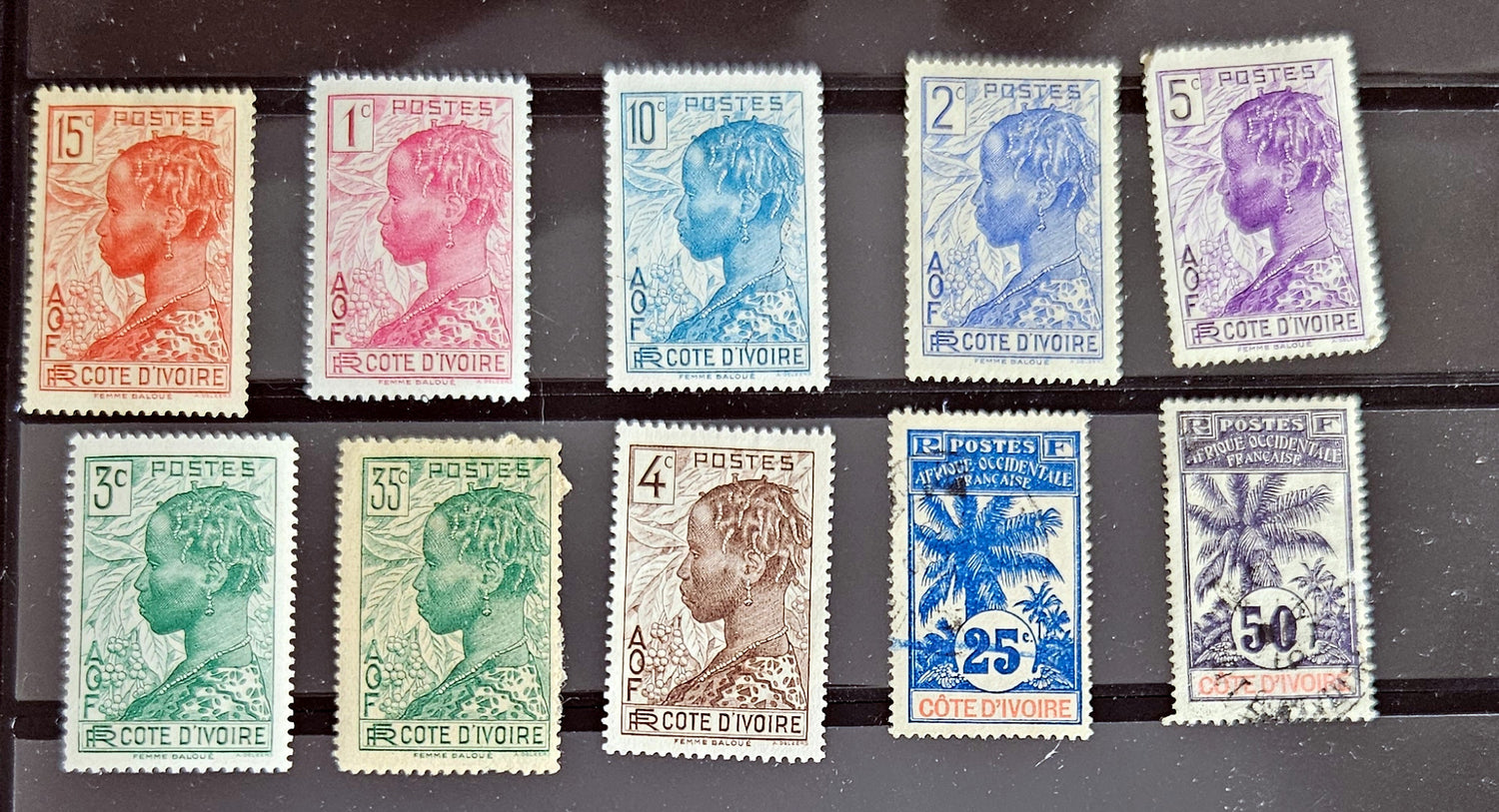 Vintage French colonies stamps
