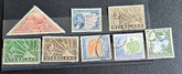 A collection of Nyasaland vintage stamps displaying various images and text, arranged in a row.