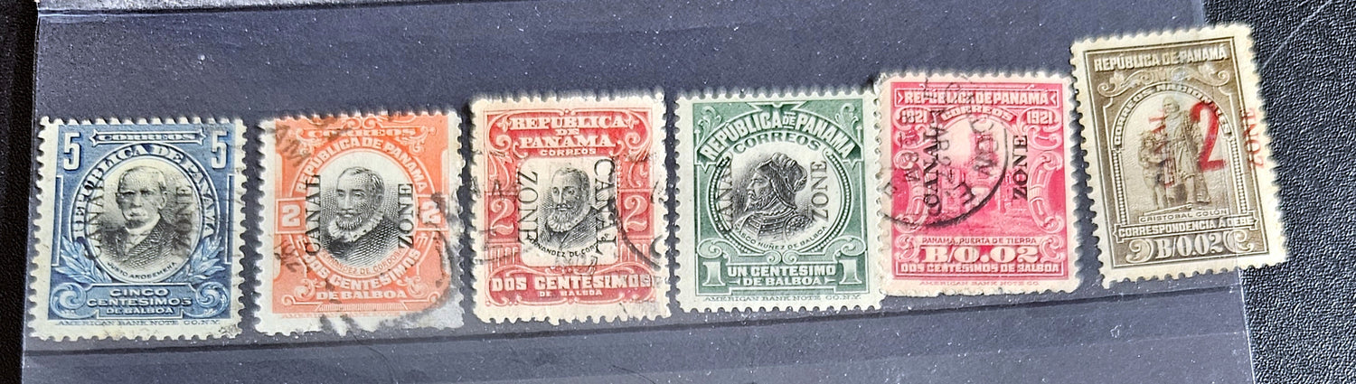 Vintage Panama Canal stamps