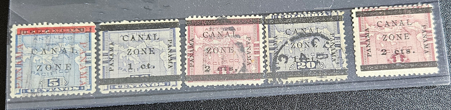 Vintage Panama Canal zone stamps