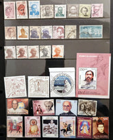 Genuine vintage postage stamps of famous people of India.
