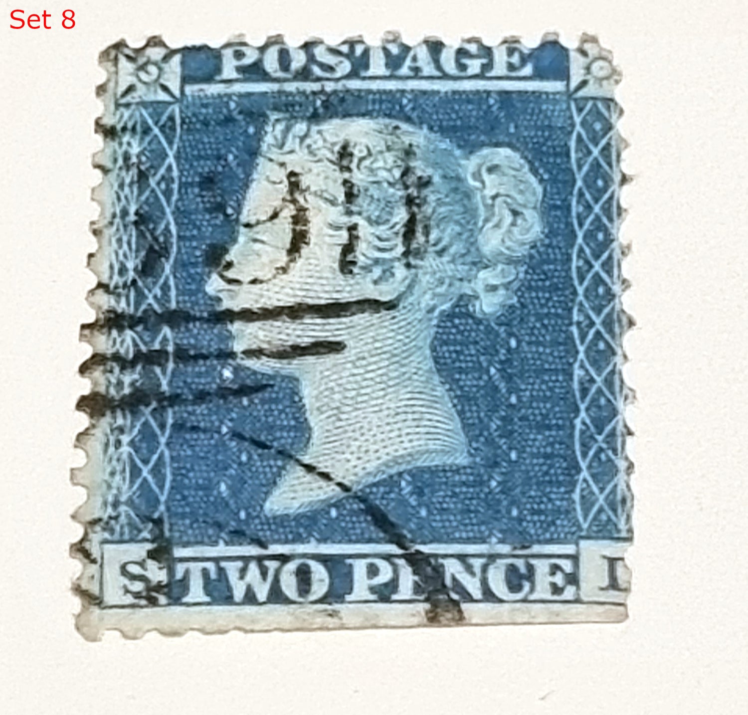 Original Penny Red and 2 Penny Blue GB postage stamps