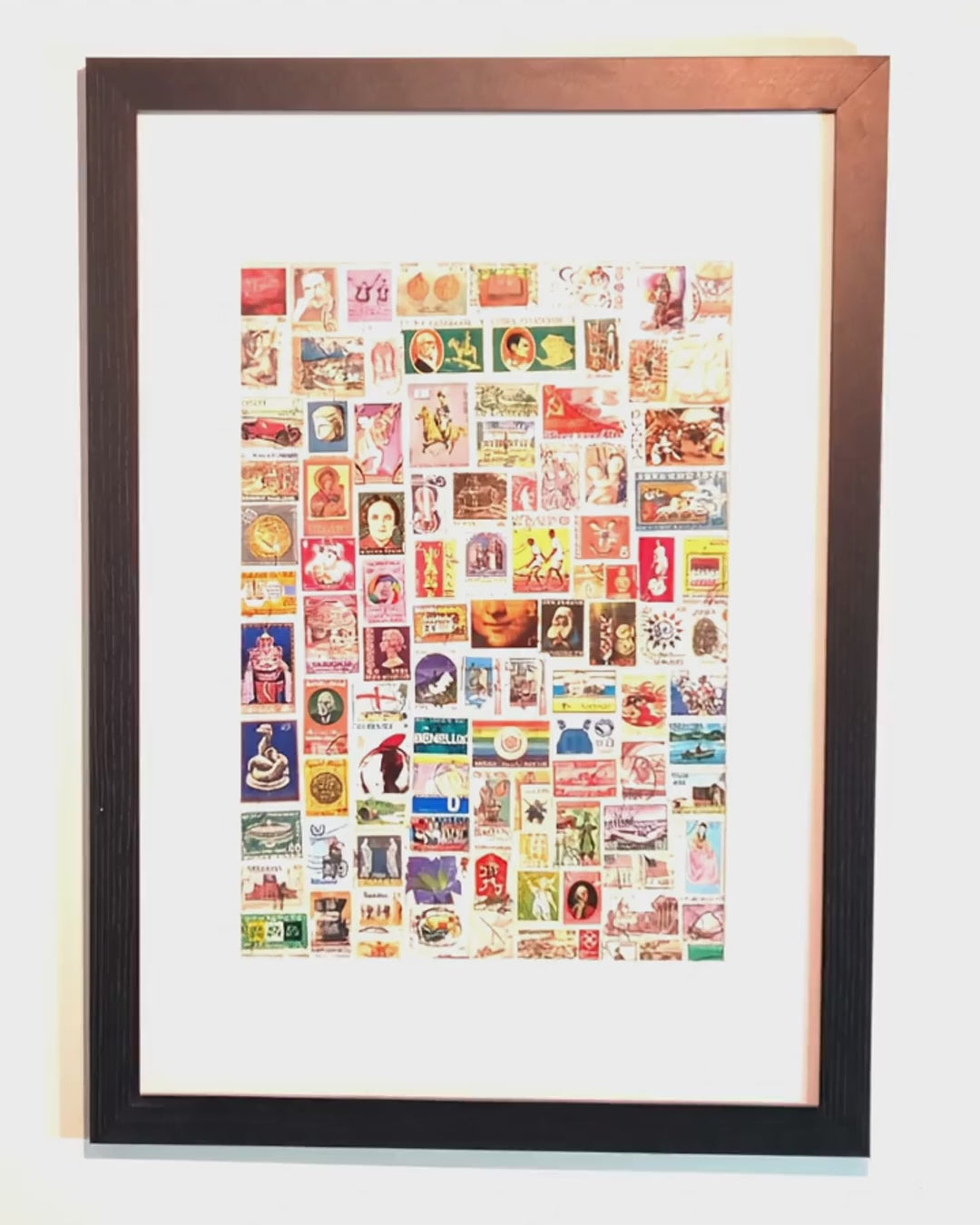 WW countries postage stamp collage frame