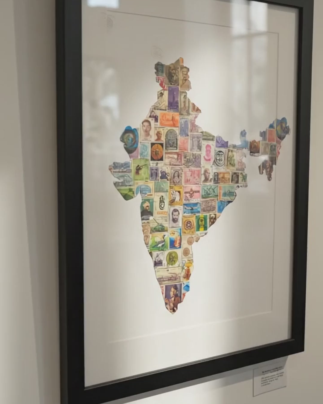 India postage stamp collage frame