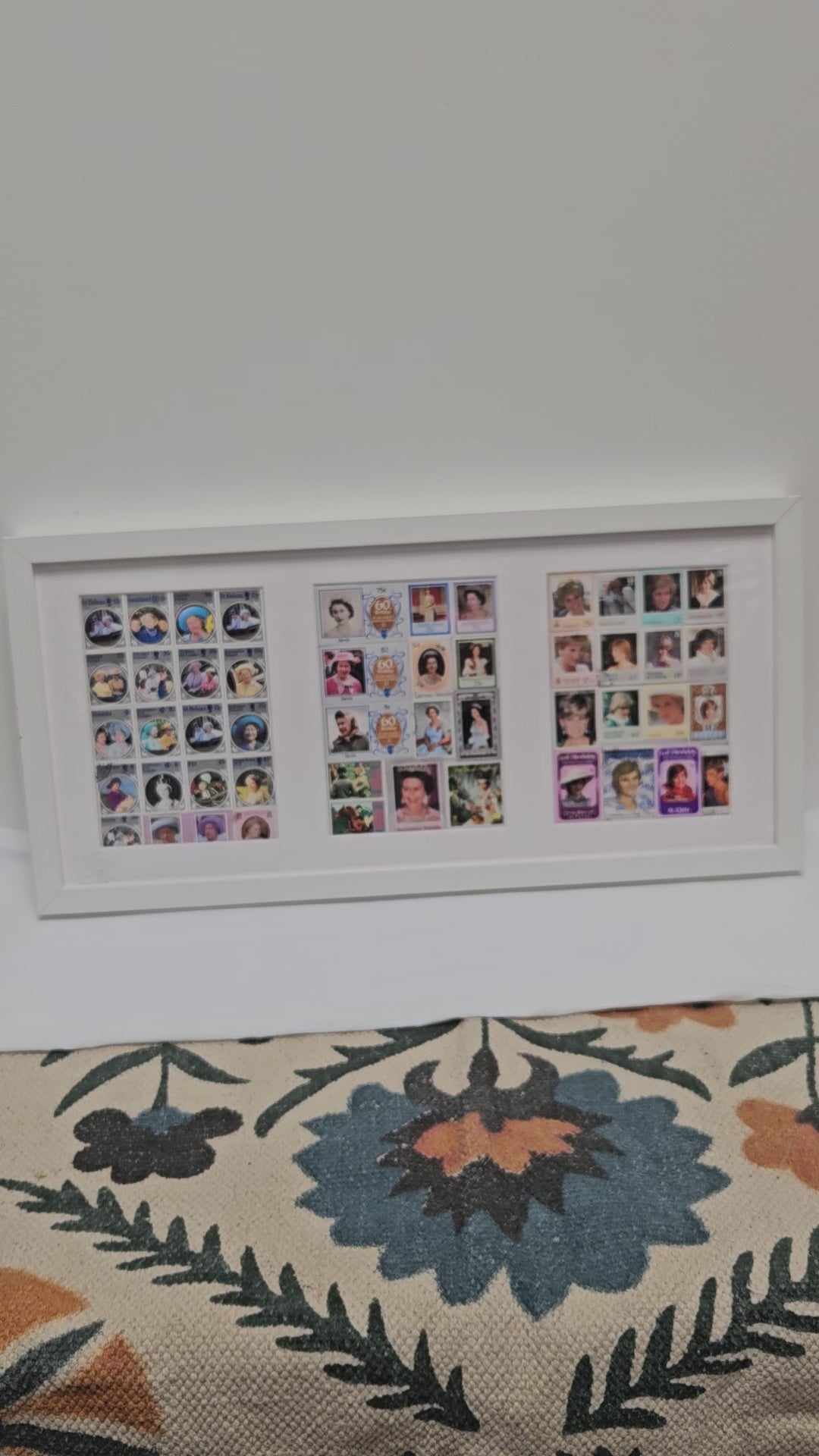 Royal Themed Vintage Stamp Collection in photo frame