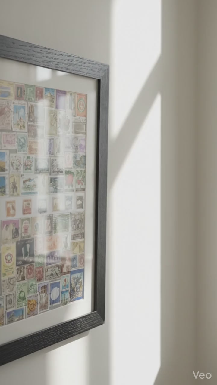The Levant Collection: Framed Original Vintage Stamp Art