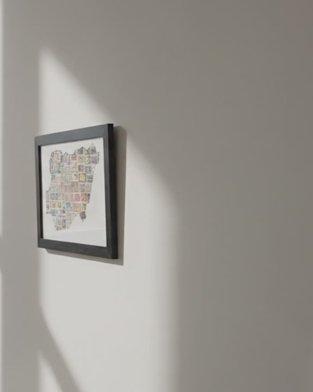 Nigeria Themed Vintage Stamp Collection in a photo frame