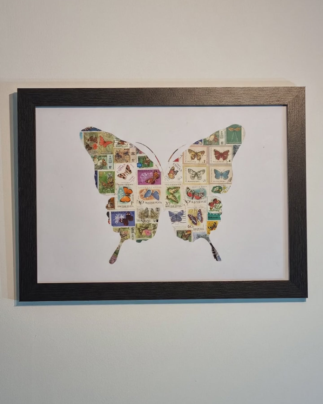 Butterfly stamp collage photo frame