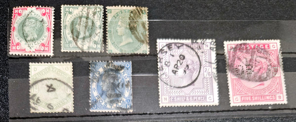 Vintage Queen Victoria Shilling stamps