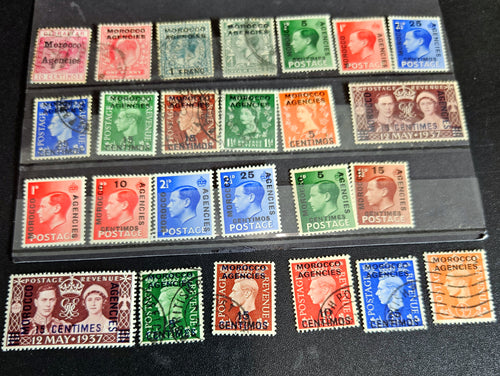 Morocco Agencies overprinted on GB stamps