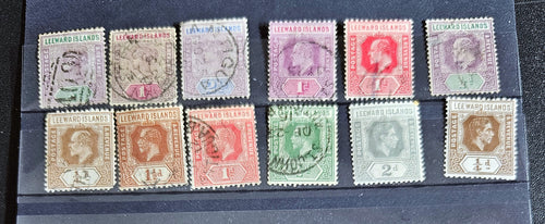 Vintage Leeward islands QV to QEII set