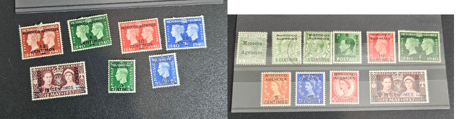 Morocco Agencies overprinted on GB stamps