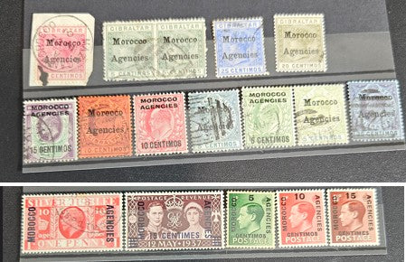 Morocco Agencies overprinted on GB stamps