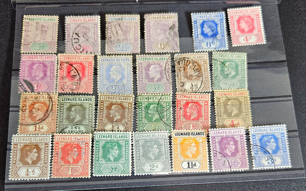 Vintage Leeward islands QV to QEII set