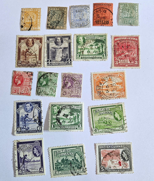 Vintage British Guyana stamps inc King George V