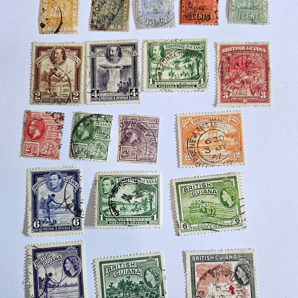 Vintage British Guyana stamps inc King George V