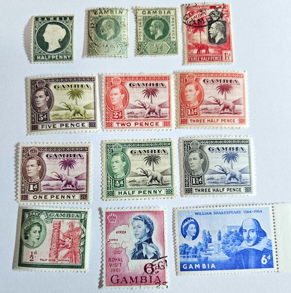  British Commonwealth vintage Gambia stamps